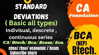 STANDARD DEVIATIONS  BCA BTECH BCOM ECO CBSE ICSE STATE BOARD EXAM [upl. by Kariv843]