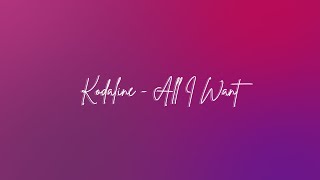 Kodaline  All I Want Lyric Video [upl. by Amann]