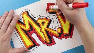 GRAFFITI NAME ART LESSON [upl. by Aidiruy]