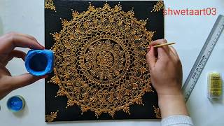 Mandala art using cone and dotting tools 9 by shwetaart03  full video tutorial [upl. by Trebliw]