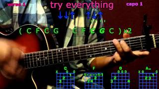 try everything shakira guitar chords [upl. by Nwahsel]