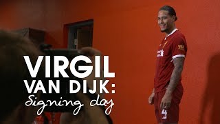 SIGNING DAY VLOG  Virgil van Dijks first day at Liverpool  From the Airport to Anfield [upl. by Yrojram647]