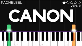 Canon In D  Pachelbel  EASY Piano Tutorial [upl. by Aneg]