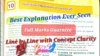 Concise Biology ICSE Selina Chapter 10 Nutrition Class 9 Nutrition in General biology nutrition L1 [upl. by Eirrotal803]