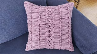 Crocheter la housse quotNahémaquot pour coussin carré  Coussin décoratif  Tuto crochet [upl. by Noid245]