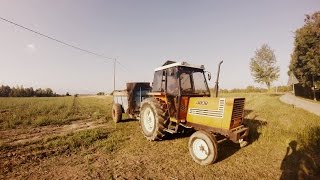 GoPro Spargimento letameManure spreadingFiatVecchio stileOld style [upl. by Klinges]