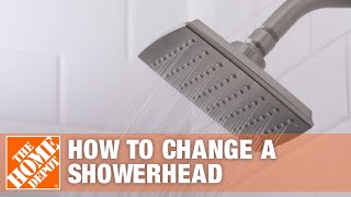 How to Replace a Showerhead – Installing a Showerhead  The Home Depot [upl. by Scandura]