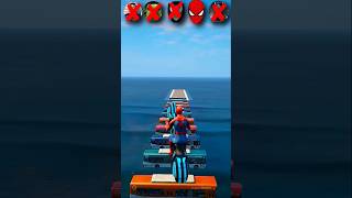 😍🤣Which superhero bike jump better l hulk spiderman superman batman gta5 [upl. by Sivaj222]