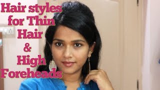 Hair styles for Thin hairHigh ForeheadsTamil youtuber [upl. by Einnahc]