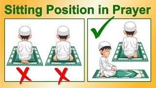 Correct feet position posture when sitting in Salah  Prayer  Namaz [upl. by Bonis]