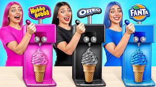 Pink VS Black VS Blue Color Cooking Challenge  Edible Battle by Multi DO Challenge [upl. by Sug]