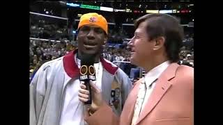 Craig Sager interviews Lebron James during NBA Playoffs  quotIm here to watch Kobe amp Shaqquot 2003 [upl. by Dorsman]