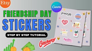 Digital Stickers  How To Create amp Sell Stickers Using Canva  Giveaway [upl. by Ranite661]