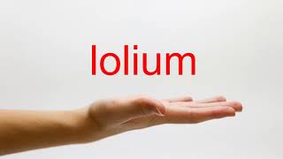 How to Pronounce lolium  American English [upl. by Aihcsrop]