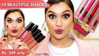 Nykaa All Day Matte Liquid Lipstick  Swatches amp Review  BeautiCo [upl. by Maxi]