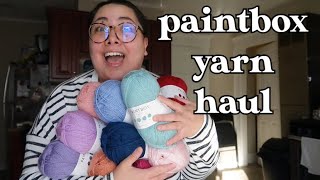 Paintbox Yarn Haul  Love Crafts Paintbox Yarn Simply DK First Impressions Vlogmas Day 13 [upl. by Nosille]