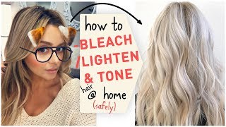 How To Bleach  Lighten amp Tone Hair at Home Safely [upl. by Tenney]