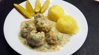 KLOPSIKI w sosie śmietanowo  koperkowym z marchewką 🍲 Rozpływają się w ustach  PALCE LIZAĆ [upl. by Akineg]