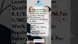 CTS  Hiring  Freshers  IT hiring job freshers trendingshorts jobsphere IT software india [upl. by Rozina591]