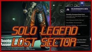 EASILY Acquire NEW Exotic Boots Of The Assembler Solo Legend Lost Sector WARLOCK  Destiny 2 [upl. by Acirretahs]