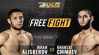 FREE FIGHT  Ikram Aliskerov VS Khamzat Chimaev  BRAVE CF23 [upl. by Elleinaj]