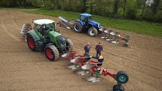 16 plowhshare  FENDT 824 and NEW HOLLAND T7270  PLOWING [upl. by Yram]