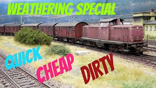 Weathering Special Quick cheap and dirty Modellbahn Projekt Ganzzug mit patinierten GWagen [upl. by Yalcrab]