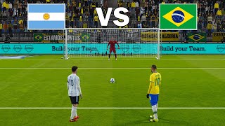 Argentina vs Brazil  Penalty Shootout 2024  Final Copa America  PES Gameplay PC [upl. by Ahsercul277]