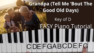 Grandpa Tell Me Bout The Good Old Days Jamie O’Hara The Judds Key of DEASY Piano Tutorial [upl. by Ainafets113]