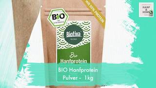 BIO Hanfprotein Pulver  1kg 50 Proteingehalt  Fitness  Supplement [upl. by Notecnirp]