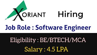 Xoriant Hiring Freshers for the Role of Software Engineer  Software [upl. by Yerhpmuh]