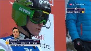 Peter Prevc  Kulm 2016  244 m HILL RECORD  Eurosport Germany [upl. by Naillil]