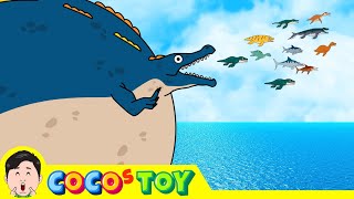 Pristichampsus becomes a giant balloon Im still hungry｜Ichthyosaurus dinosaurs kidstoon｜CoCosToy [upl. by Ettennat]