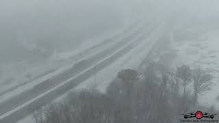 Flying In The 1st Snow Storm Checking Out Highways Portage Indiana 4K Drone Footage [upl. by Ecyak217]