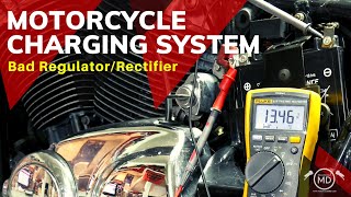 Motorcycle Charging System Bad RegulatorRectifier [upl. by Ataymik801]