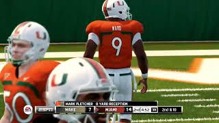 Wake Forest vs Miami NCAA Football 14 Rosters Updated for 202425 Season Week 13 [upl. by Ordway]