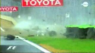 F1 2003 Brazil  Big Crash for Mark Webber [upl. by Juliann175]