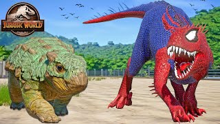 NEW Spiderman Scorpius Rex E750 vs BUMPY Toro IREX TREX Blue Jurassic World Camp Cretaceous [upl. by Oluap]