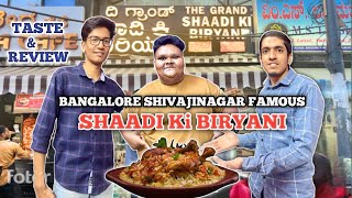 The Grand Shadi Ki Biryani In Shivajinagar Bangalore  Biryani Review [upl. by Norahs]