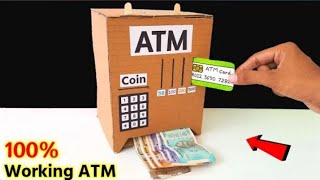 How to make a Simple ATM machine  Card board easy atm machine  Mini working Atm [upl. by Amathiste489]