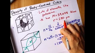 Density of BodyCentred Cubic BCC  Potassium Example [upl. by Porte546]