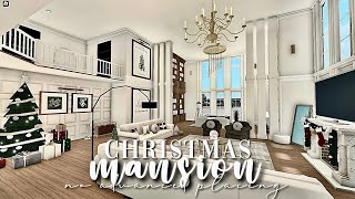 Bloxburg No Advanced Placing Christmas Family Mansion 333k  No Large Plot  Winter House Build [upl. by Ayram]