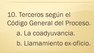 13 Los terceros La coadyuvancia y el llamado de oficio [upl. by Valle]