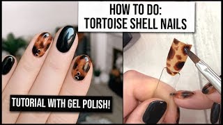 TUTORIAL How to do Tortoise Shell Nails with Gel  xameliax [upl. by Arebma878]