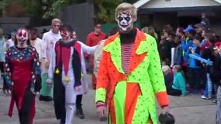 AWAKENING PARADE DEMON DISTRICT ARENA DURING FRIGHT FEST 10 10 2016 SIX FLAGS GREAT ADVENTURE [upl. by Aicirtak265]