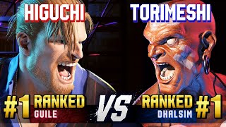 SF6 ▰ HIGUCHI 1 Ranked Guile vs TORIMESHI 1 Ranked Dhalsim ▰ High Level Gameplay [upl. by Ecnarrot]