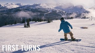 First Turns On A Snowboard [upl. by Neelhtakyram]