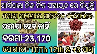 Odisha Grampanchayat Recruitment 2024Odisha Panchayat level Govt JobOdisha Govt Job💯👍 [upl. by Anair]