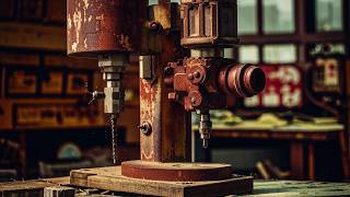 Restoration of a 50 year old Huge Rusty Drill Press Awesome result [upl. by Shushan]