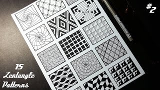 15 Zentangle Patterns  Part 2  Tutorial [upl. by Britt]